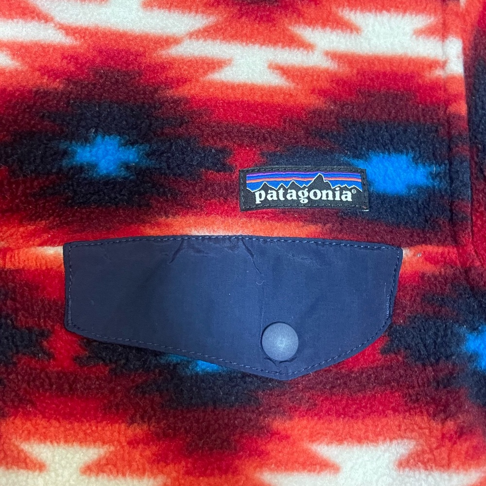 Patagonia‎ Synchilla Snap T Fleece Pullover Red Wild Desert Aztec Small - Picture 4 of 5